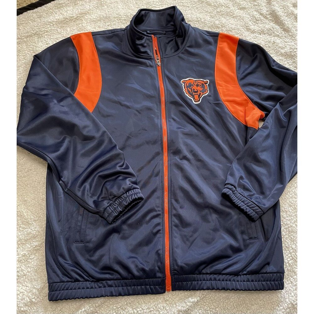Chicago Bears Jacket‎ Men's XL Blue Full Zip  G-III Polyester